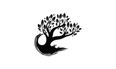 tree silhouette and vector designs