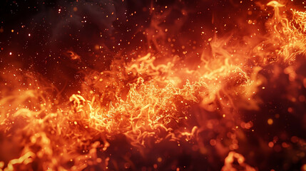 Naklejka premium Intense Flames and Sparks in Fiery Scene