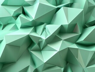 Fototapeta premium Abstract Green Polygonal 3D Background