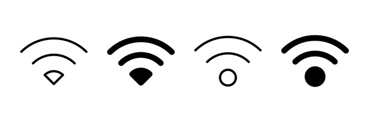 WIFI Icon vector isolated on white background. signal vector icon. Wireless and wifi icon or sign for remote internet access