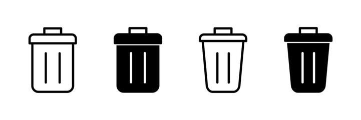 Trash icon vector isolated on white background. trash can icon. Delete icon vector