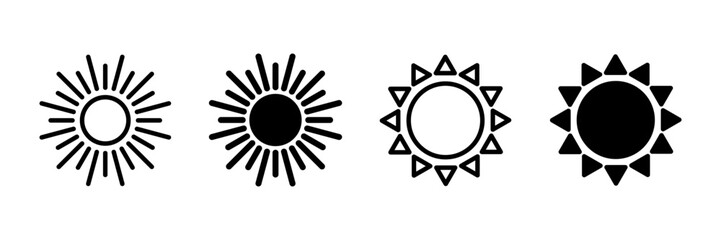 Sun icon vector isolated on white background. Sun vector icon