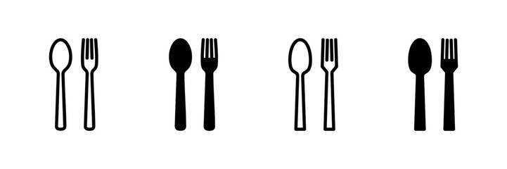 Fork, Spoon, and Knife isolated on white background. Restaurant icon. food icon. Eat. Cutlery icon.