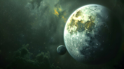 Obraz premium A solar planet depicted in a scientific illustration with detailed surface features