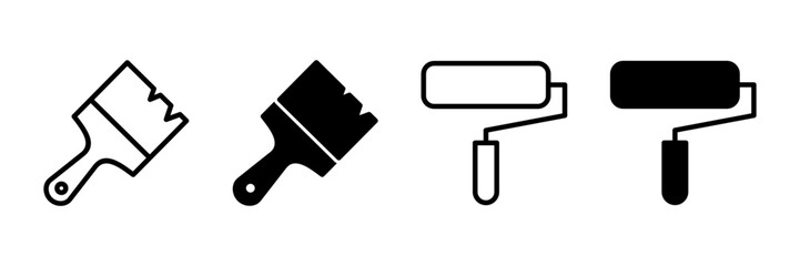 Paint icon vector isolated on white background. Paint brush vector icon. Paint roller icon