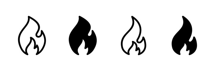 Fire icon vector isolated on white background. Fire flame icon template. Fire flames symbol vector
