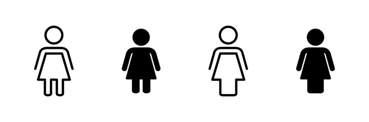 Female icon vector isolated on white background. woman icon vector