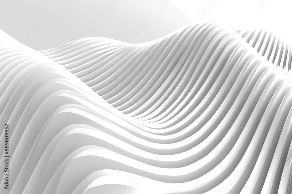 Poster abstract white background with waves, smooth lines, and minimalist style for modern design projects.