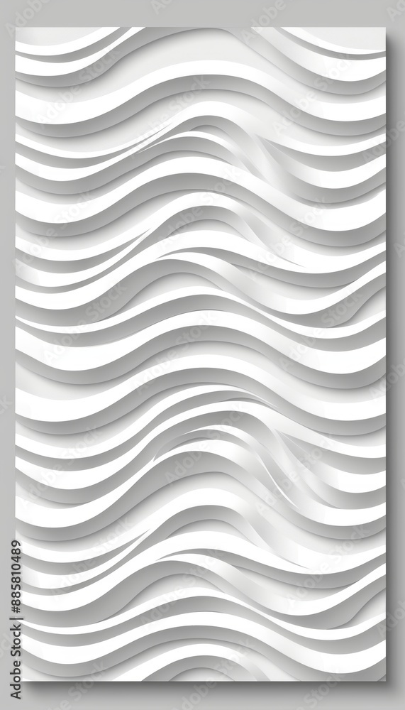 Poster white geometric wavy seamless texture. striped abstract background with 3d effect. vector