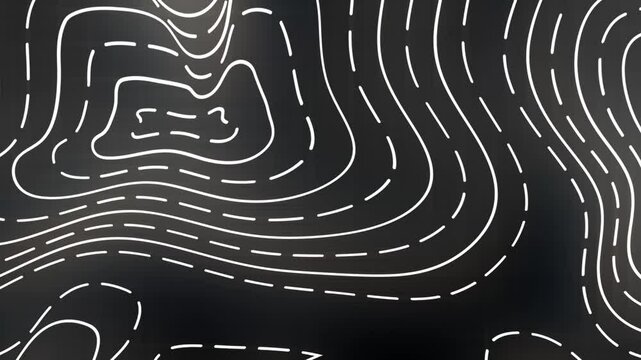 contours Geographic mountain topography vector illustration, Topographic pattern texture, Map on land vector terrain. Elevation graphic contour height lines, Topographic map, 4k animation background