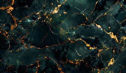 Fototapeta premium Abstract Green Marble with Gold Veins