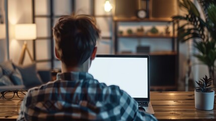 Productive Businessman at Wooden Desk Modern Home Office Lifestyle with Canon EOS R5