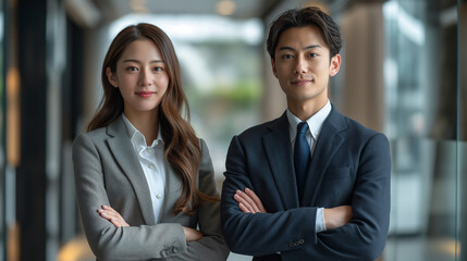 若いビジネスマンの男女