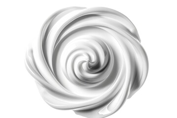 A swirl of white cream on a white background