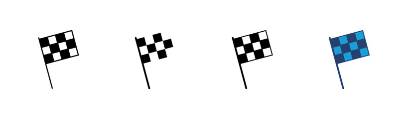 Racing flag icon set. race flag icon.Checkered racing flag icon