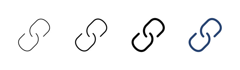 Link icon set. Hyperlink chain symbol.