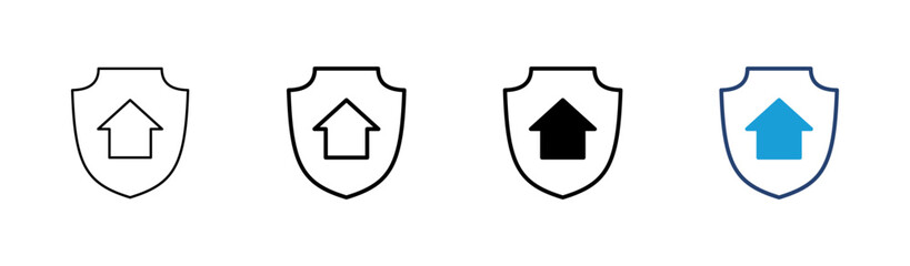 Obraz premium Home insurance icon set. home protection icon