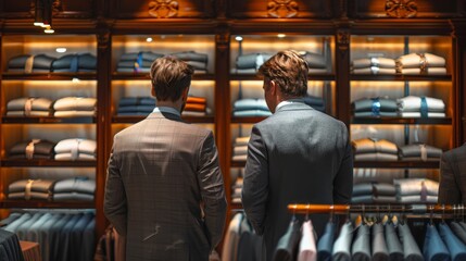 Luxury Men's Fashion Shopping Experience Sophisticated Suits and Accessories in HighEnd Store