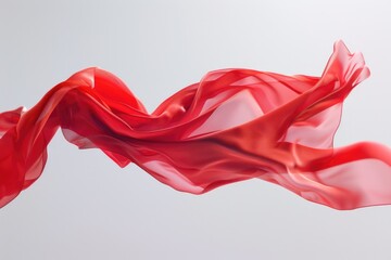 A red fabric blowing in the wind, great for conveying movement or freedom