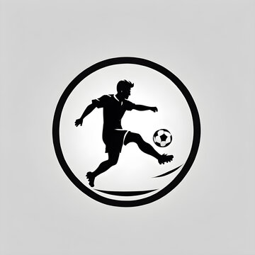 recommend clip art: Football player kicking ball, isolated vector silhouette. Soccer logo. Generative AI