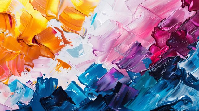 Expressionistic abstract canvas, a riot of colors and textures, capturing the intensity and passion of spontaneous creativity