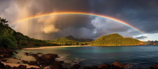 Rainbow Over a Tropical Bay