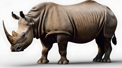 Obraz premium Javan Rhino logo icon on white background. Generative AI