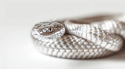 Fototapeta premium A small silver figure of a rattlesnake