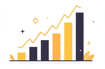  Minimalist flat black bar graph logo on white background, symbolizing growth for advertising agency