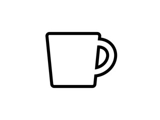フラットなコーヒーカップアイコンA：黒線