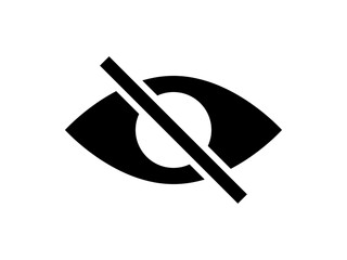 シンプル目非表示マークA：黒