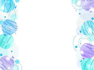 青色の水風船のイラスト背景