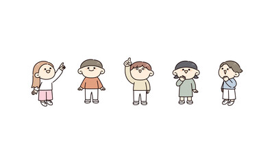 学ぶ子供たちのイラスト