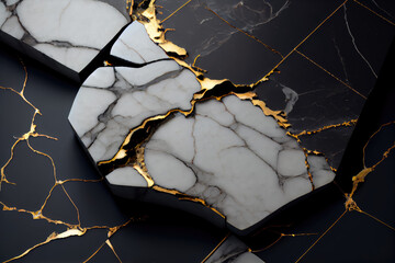 Marble texture with intense gold veins