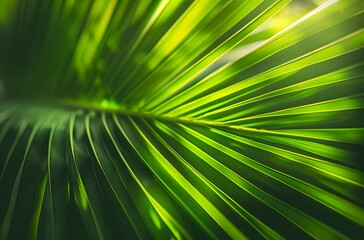 Obraz premium Close Up Palm Leaf Texture with Sunlight