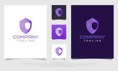 logo design vector abstract shield with creative simple and unique concept