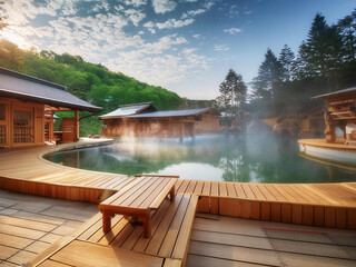 Obraz premium outdoor hot spring