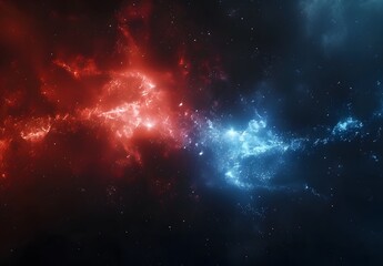 Fototapeta premium Cinematic Red and Blue Nebula Space Background