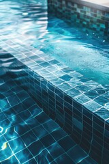 A still image of a pool with a tiled edge and clear blue water, suitable for use in travel or leisure photography