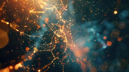 Obraz premium A close-up of a blurry background with lights, suitable for use in creative projects where atmosphere and mood are important