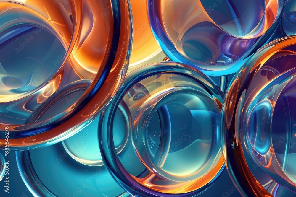 Poster a close-up shot of a cluster of colorful circles, ideal for use in graphic design or as a decorative