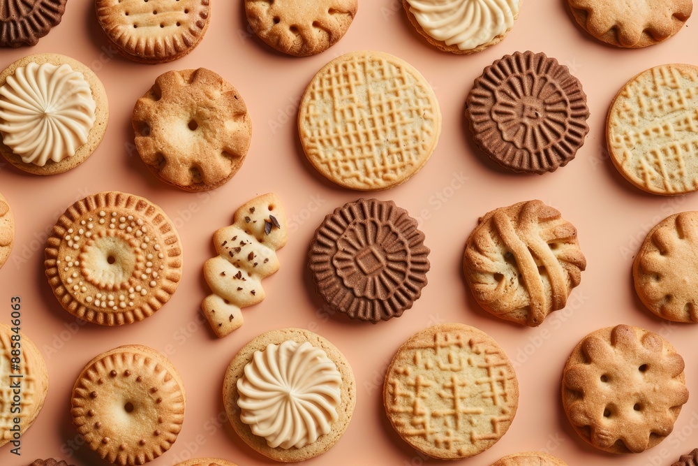 Poster selection of sweet treats is arranged on a pink backdrop, creating a tempting display