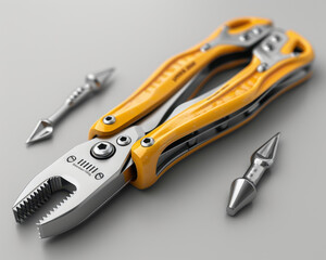 Obraz premium Precision 3D Render of Modern Pliers with Comfortable Grip and Durable Jaws