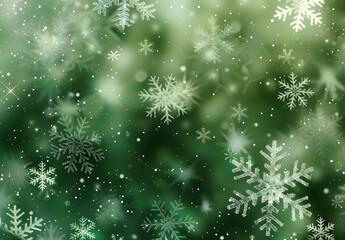 Sparkling Green Winter Wonderland Background