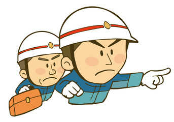 指を指している救急隊員のイラスト素材