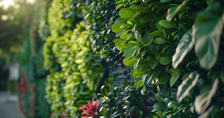 Urban Green Wall - Lush Plants in City