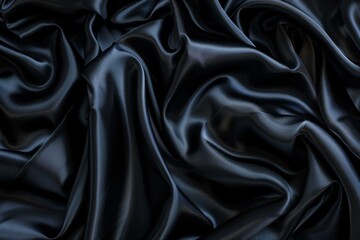 Fototapeta premium Abstract smooth elegant black satin silk luxury cloth fabric texture background