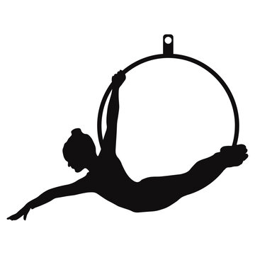 recommend clip art: Silhouette of Acrobatic Gymnast. Flat Vector Illustration.