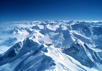Panoramic View Of Snow-Covered Alps Mountains