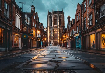 Fototapeta premium York Cathedral Street at Blue Hour